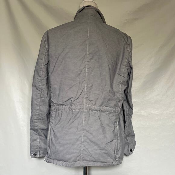 Fossil Stripe Womens Blazer Sz S Lightweight One Button Academia Ruched Utility - Picture 7 of 11